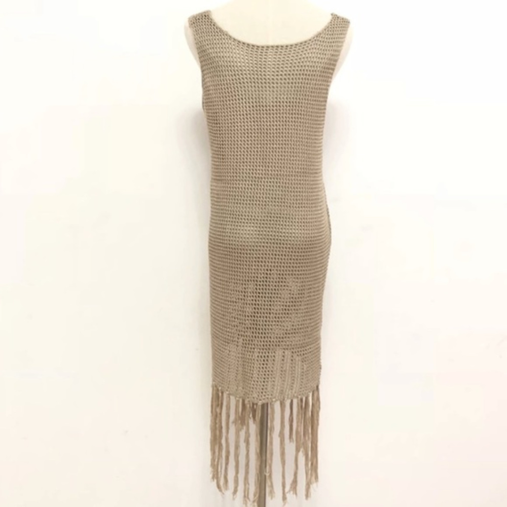 Sexy Khaki Sheer Mesh Beach Bikini Coverup Dress - Picture 5 of 8